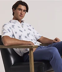 Hart Schaffner Marx Luxury Performance Short Sleeve Textured Floral Polo