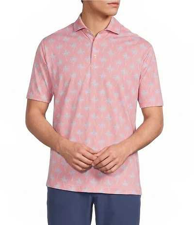 Hart Schaffner Marx Luxury Performance Short Sleeve Textured Palm Polo Shirt