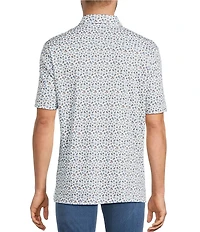 Hart Schaffner Marx Short Sleeve Paisley Stamp Print Polo Shirt