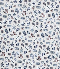 Hart Schaffner Marx Short Sleeve Paisley Stamp Print Polo Shirt