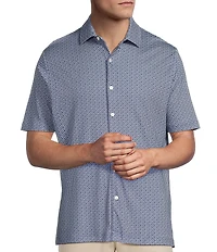 Hart Schaffner Marx Short Sleeve Petal Print Button Front Shirt