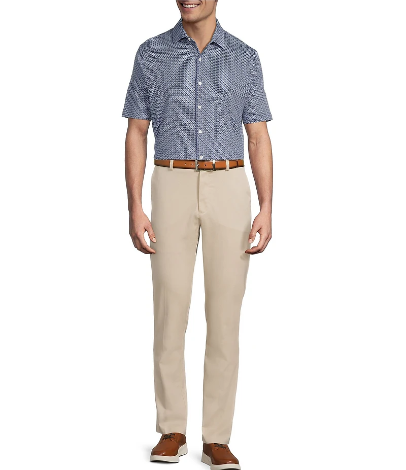 Hart Schaffner Marx Short Sleeve Petal Print Button Front Shirt