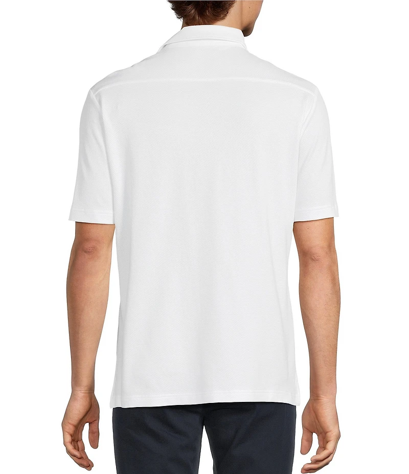 Hart Schaffner Marx Short Sleeve Solid Texture Coat Front Shirt