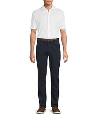 Hart Schaffner Marx Short Sleeve Solid Texture Coat Front Shirt