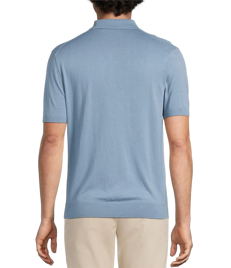 Hart Schaffner Marx Short Sleeve Sweater Knit Polo Shirt