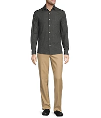 Hart Schaffner Marx State Street Essentials Albini 4FLEX Long Sleeve Solid Coat Front Shirt