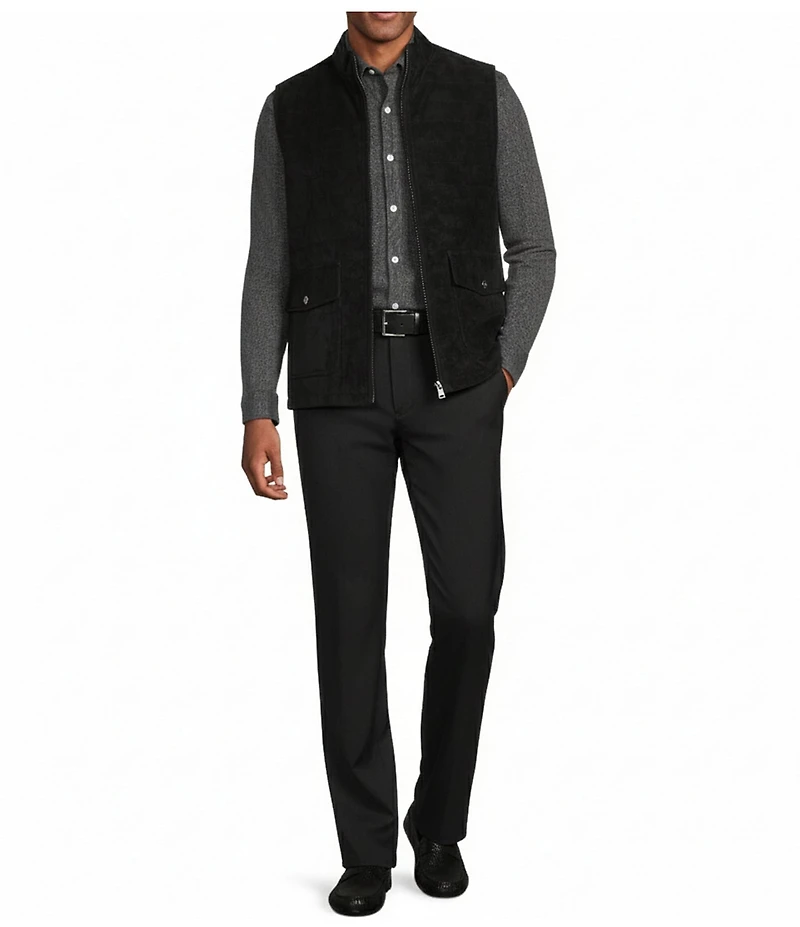 Hart Schaffner Marx State Street Essentials Albini 4FLEX Long Sleeve Solid Coat Front Shirt