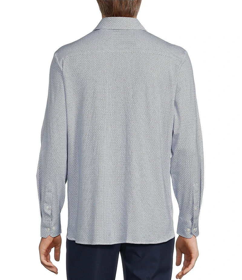 Hart Schaffner Marx State Street Essentials Albini 4FLEX Long Sleeve Geo Printed Coat Front Shirt