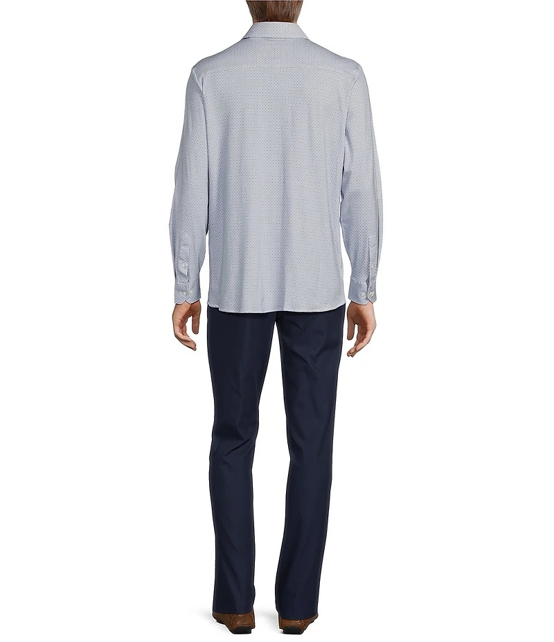 Hart Schaffner Marx State Street Essentials Albini 4FLEX Long Sleeve Geo Printed Coat Front Shirt