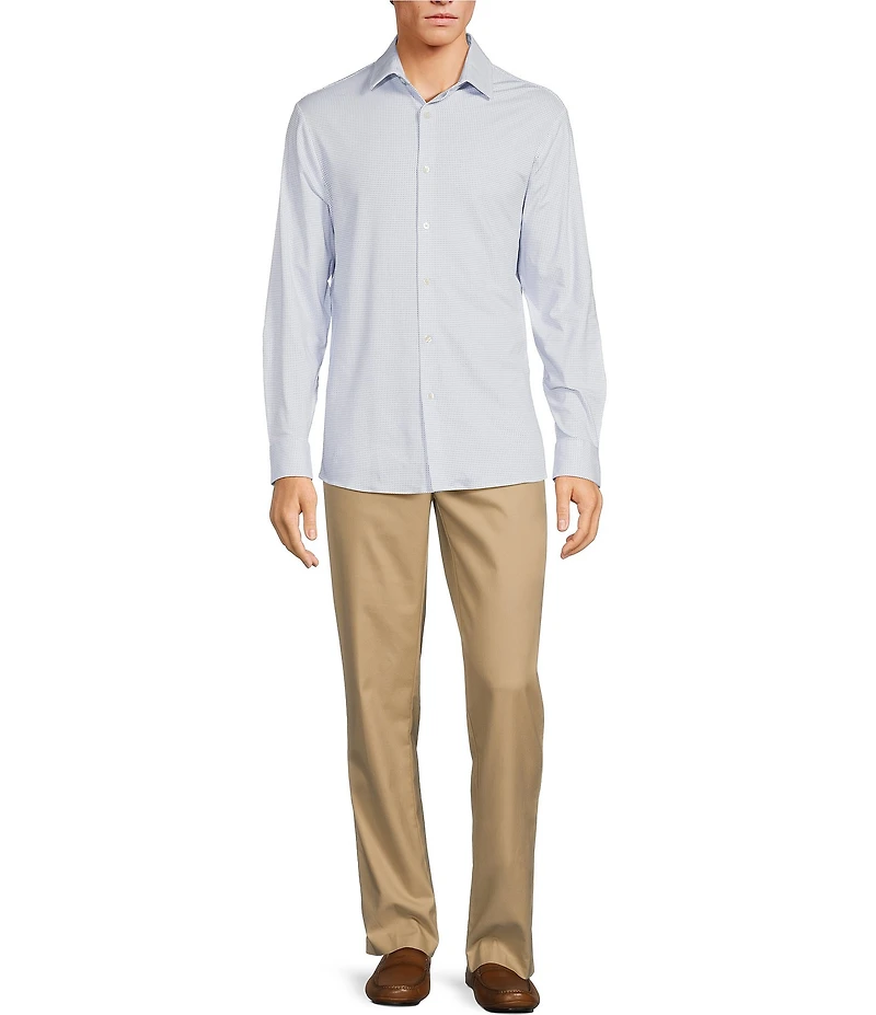 Hart Schaffner Marx State Street Essentials Albini 4FLEX Long Sleeve Printed Coat Front Shirt