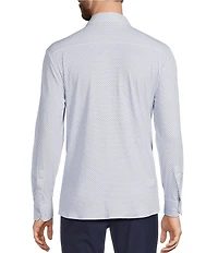 Hart Schaffner Marx State Street Essentials Long Sleeve Geo Print Albini Knit 4Flex Coat Front Shirt