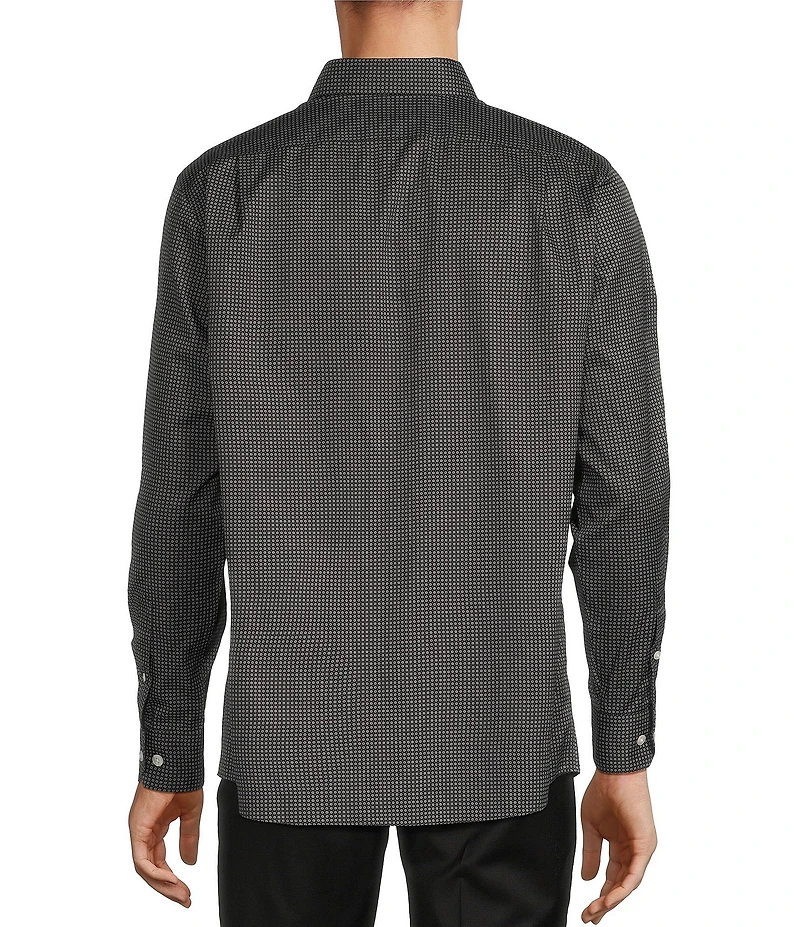 Hart Schaffner Marx State Street Essentials Long Sleeve Geo Print Coatfront Shirt