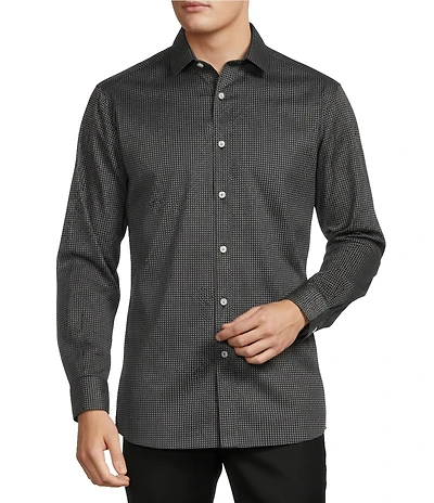 Hart Schaffner Marx State Street Essentials Long Sleeve Geo Print Coatfront Shirt