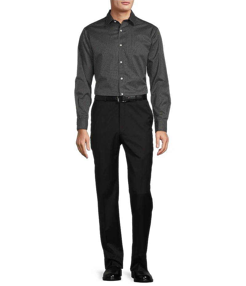 Hart Schaffner Marx State Street Essentials Long Sleeve Geo Print Coatfront Shirt