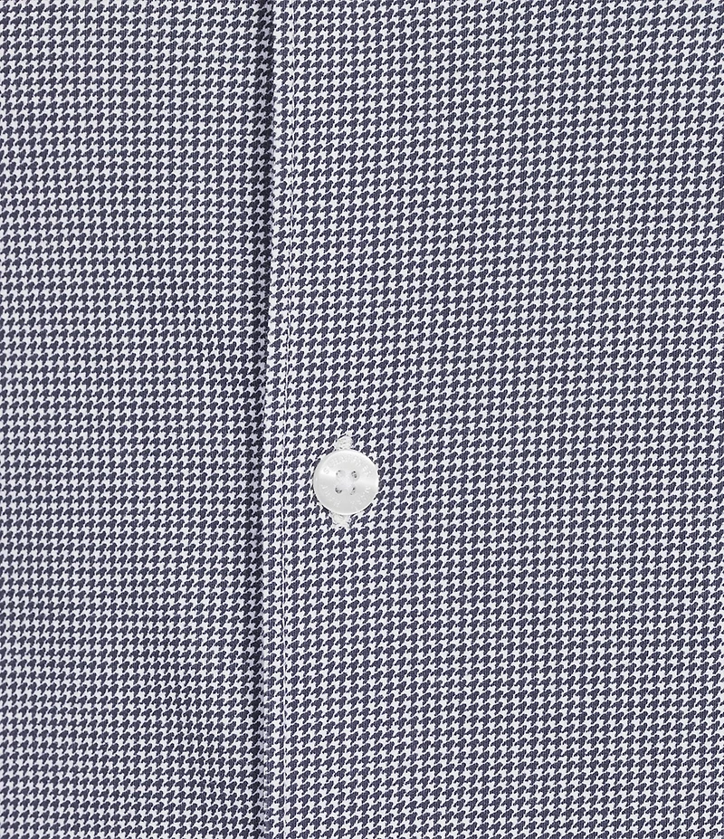 Hart Schaffner Marx State Street Essentials Long Sleeve Houndstooth Albini Knit 4Flex Coat Front Shirt