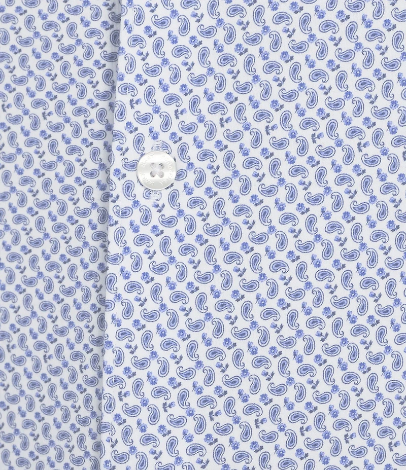 Hart Schaffner Marx State Street Essentials Long Sleeve Paisley Albini Knit 4Flex Coat Front Shirt