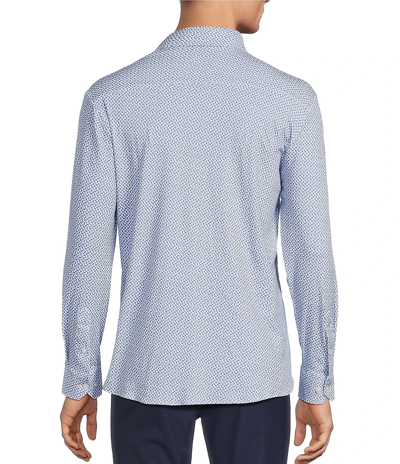 Hart Schaffner Marx State Street Essentials Long Sleeve Paisley Albini Knit 4Flex Coat Front Shirt