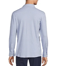 Hart Schaffner Marx State Street Essentials Long Sleeve Paisley Albini Knit 4Flex Coat Front Shirt