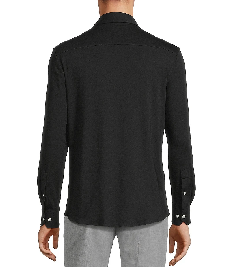 Hart Schaffner Marx State Street Essentials Long Sleeve Solid Albini Knit 4Flex Coatfront Shirt