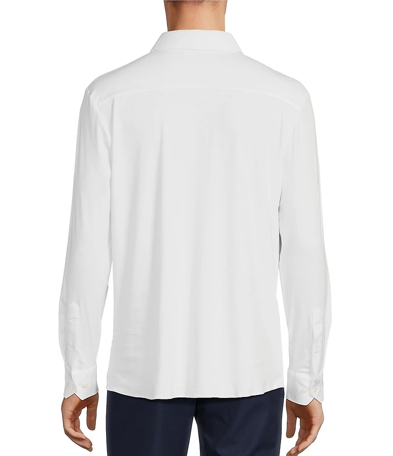 Hart Schaffner Marx State Street Essentials Long Sleeve Solid Albini Knit 4Flex Coatfront Shirt