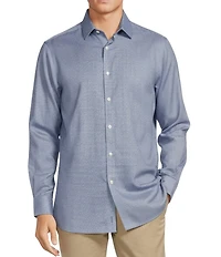 Hart Schaffner Marx State Street Essentials Long Sleeve Spread Collar Non-Iron Houndstooth Sport Shirt
