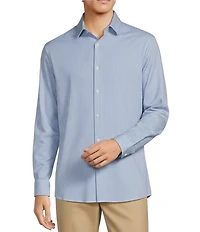 Hart Schaffner Marx State Street Essentials Long Sleeve Stripe Albini Knit 4Flex Coatfront Shirt