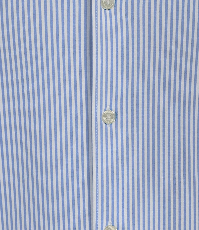 Hart Schaffner Marx State Street Essentials Long Sleeve Stripe Albini Knit 4Flex Coatfront Shirt