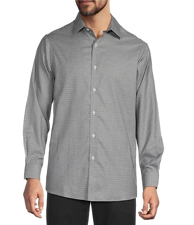 Hart Schaffner Marx State Street Essentials Long Sleeve Yarn Dyed Button Front Shirt