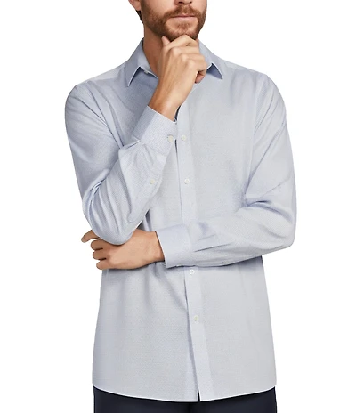 Hart Schaffner Marx State Street Essentials Mini Checked Spread Collar Sportshirt