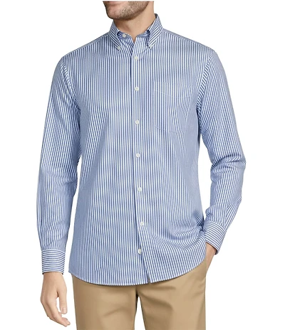 Hart Schaffner Marx State Street Essentials Striped Button-Down Collar Sportshirt