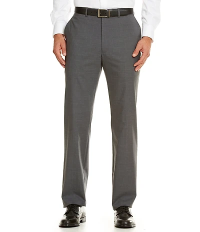 Hart Schaffner Marx Performance New York Modern Fit Flat Front Solid Dress Pants