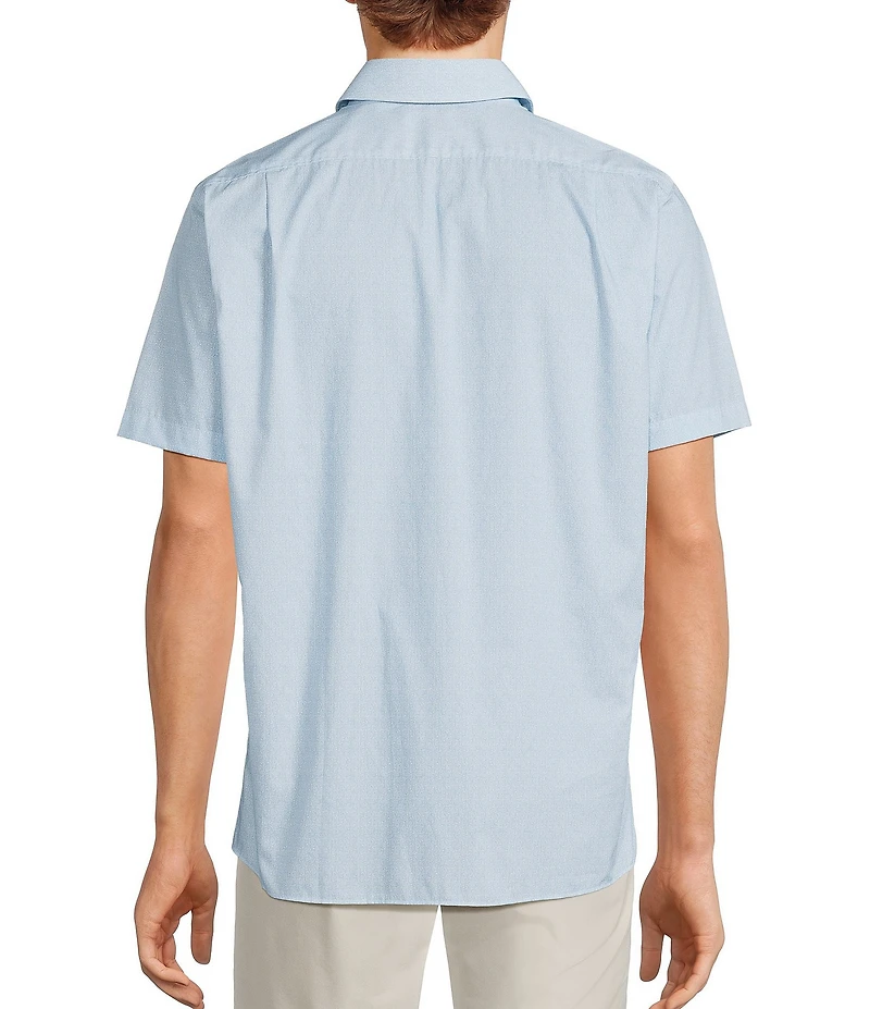 Hart Schaffner Marx The Blueprint Collection Short Sleeve Textured Woven Button Front Shirt
