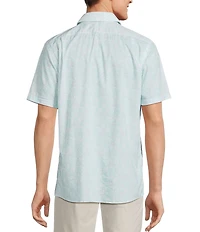 Hart Schaffner Marx The Blueprint Collection Short Sleeve Paisley Floral Button Front Shirt