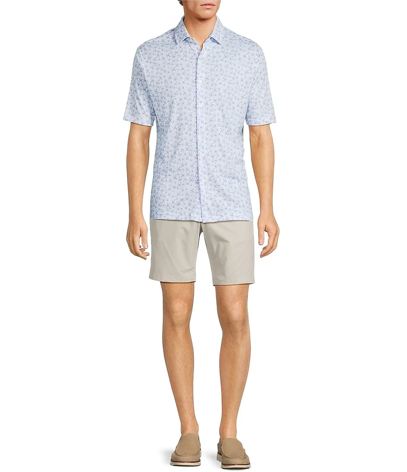 Hart Schaffner Marx The Blueprint Collection Short Sleeve Stipple Floral Print Shirt