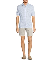 Hart Schaffner Marx The Blueprint Collection Short Sleeve Stipple Floral Print Shirt