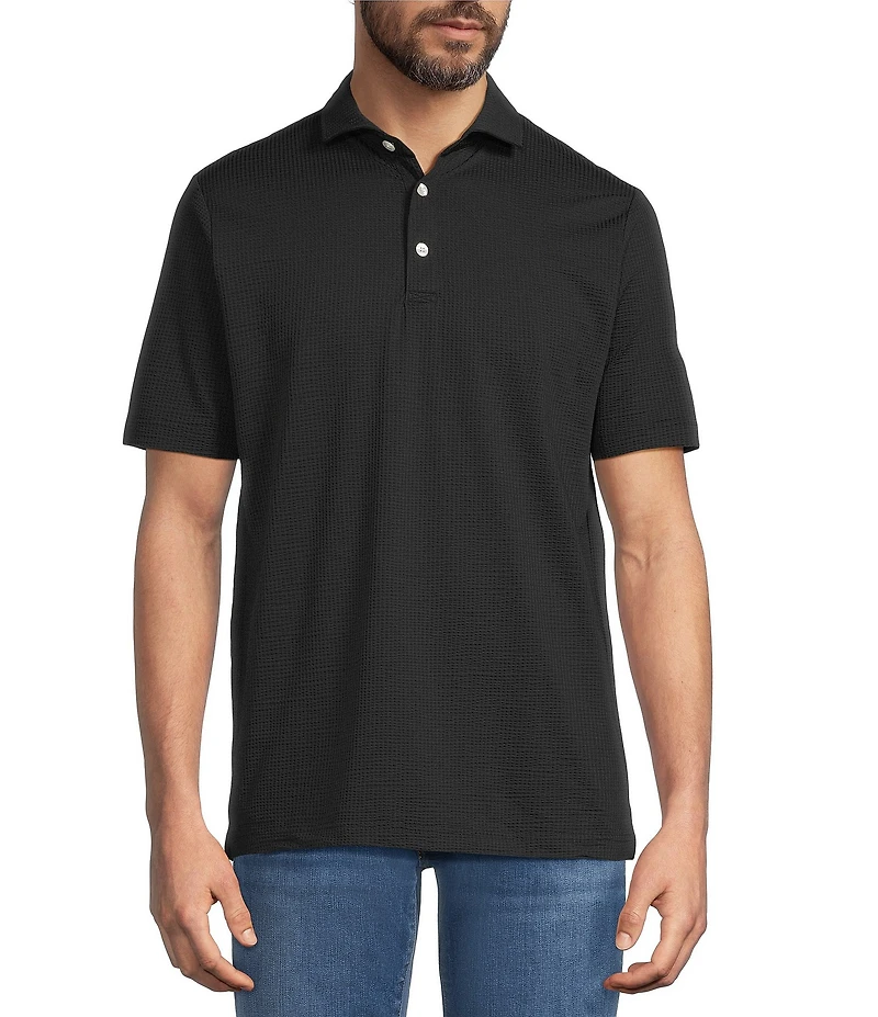 Hart Schaffner Marx The Driver Luxury Performance Short Sleeve Solid Textured Polo
