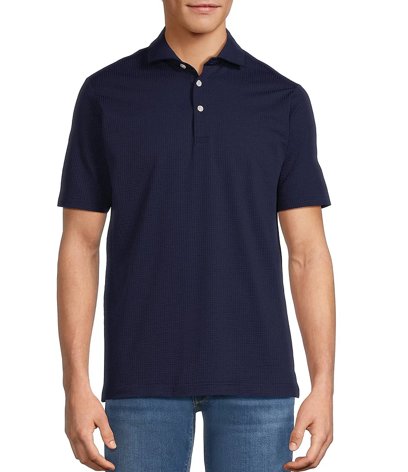 Hart Schaffner Marx The Driver Luxury Performance Short Sleeve Solid Textured Polo