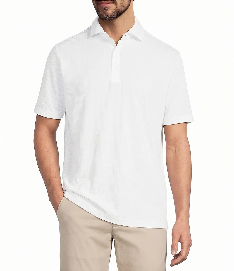 Hart Schaffner Marx Luxury Performance The Driver Short Sleeve Solid Textured Polo