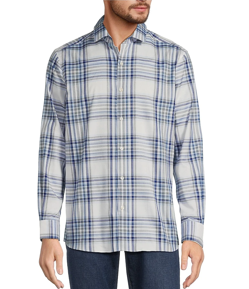 Hart Schaffner Marx The Mr. Classic Collection Long Sleeve Plaid Coatfront Shirt