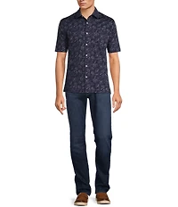 Hart Schaffner Marx The Mr. Classic Collection Short Sleeve Floral Print Coatfront Shirt