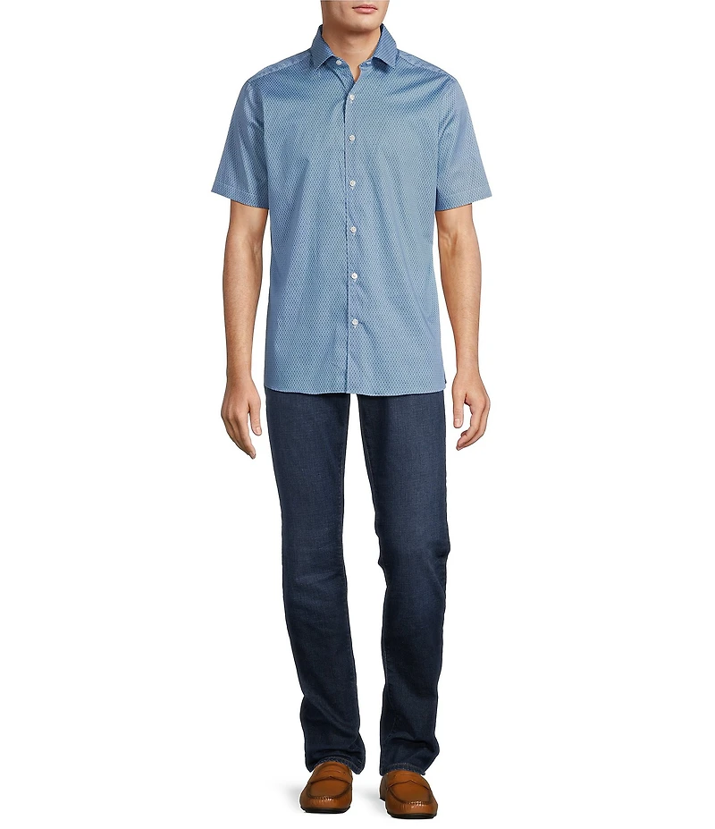 Hart Schaffner Marx The Mr. Classic Collection Short Sleeve Geo Print Shirt
