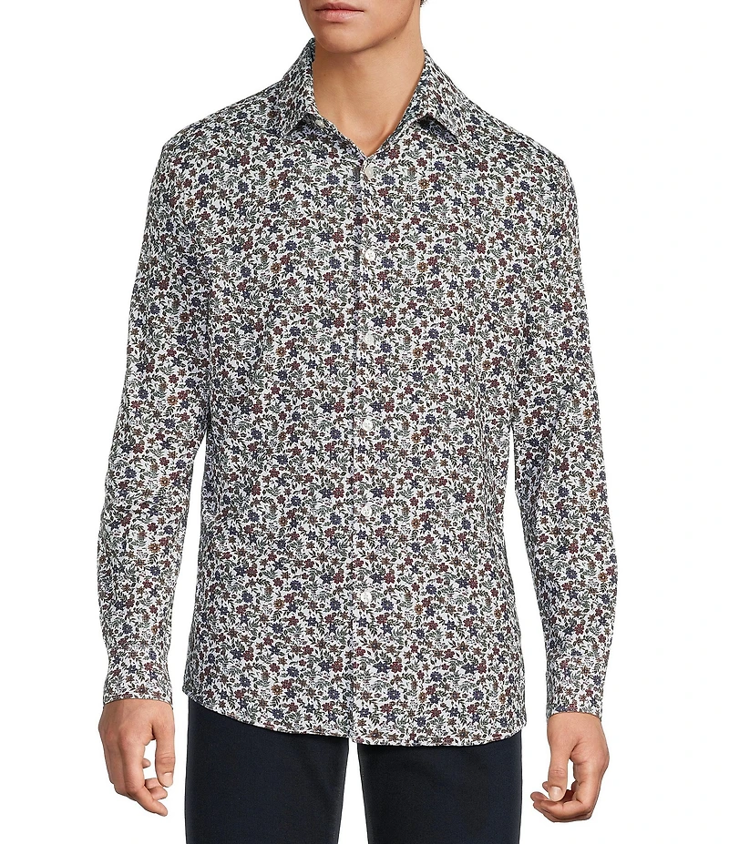 Hart Schaffner Marx The Reserve Collection Long Sleeve 4FLEX Floral Sport Shirt