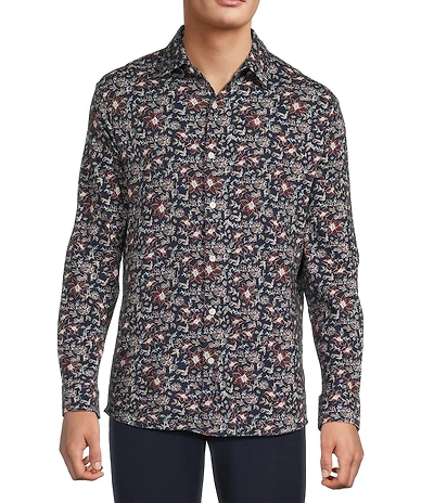 Hart Schaffner Marx The Reserve Collection Long Sleeve 4FLEX Large Floral Sport Shirt