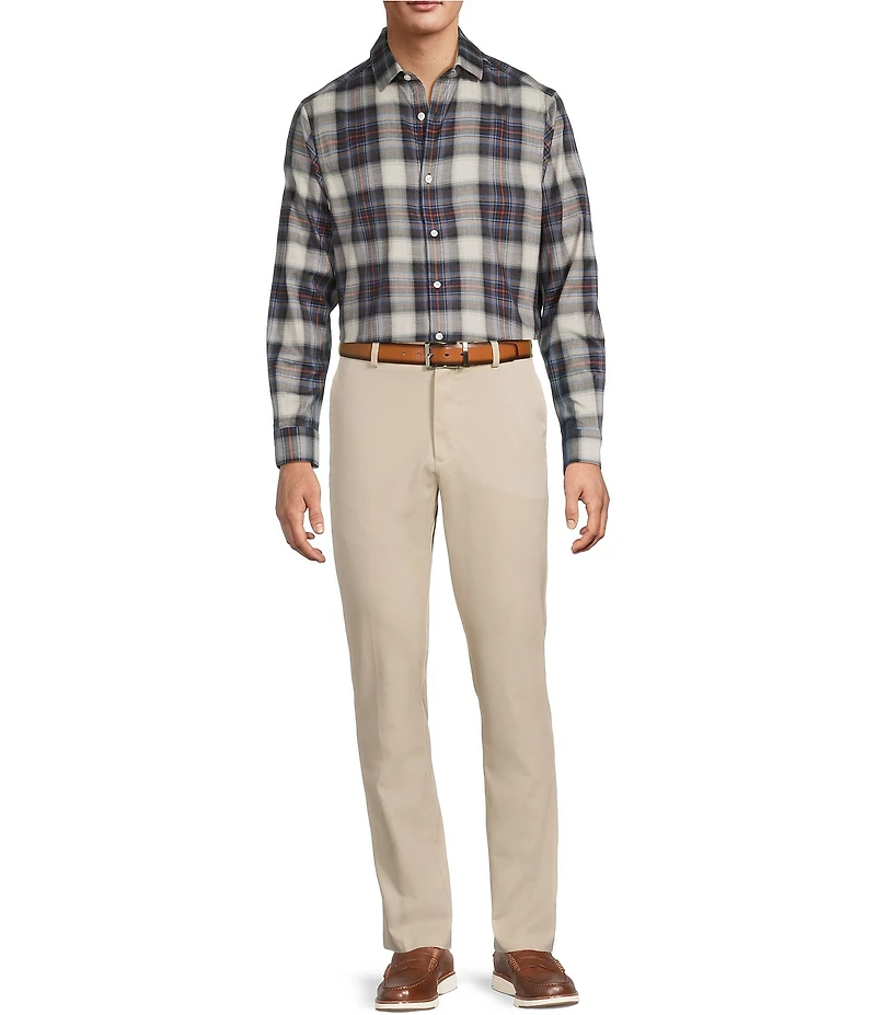 Hart Schaffner Marx The Reserve Collection Long Sleeve Large Plaid Heather Woven Shirt