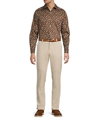 Hart Schaffner Marx The Reserve Collection Long Sleeve Spread Collar Floral Texture Sport Shirt