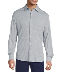 Hart Schaffner Marx The Reserve Collection Long Sleeve Spread Collar Geometric Print Sport Shirt