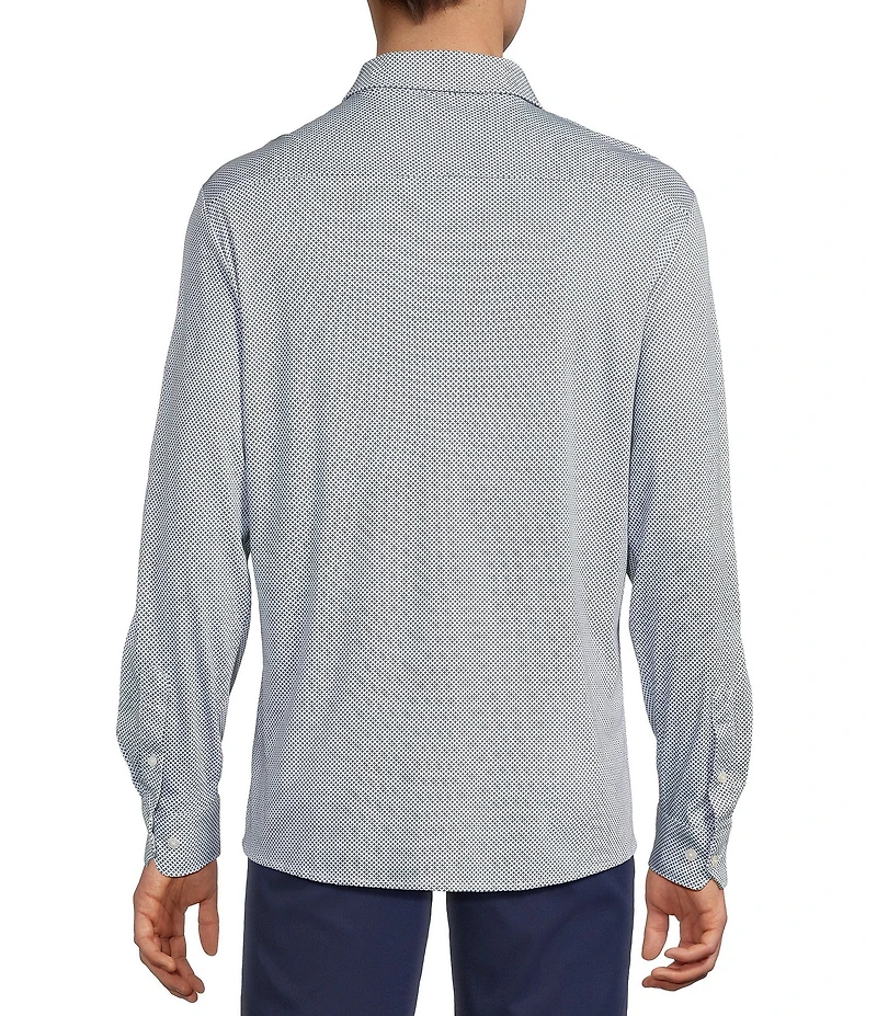 Hart Schaffner Marx The Reserve Collection Long Sleeve Spread Collar Geometric Print Sport Shirt