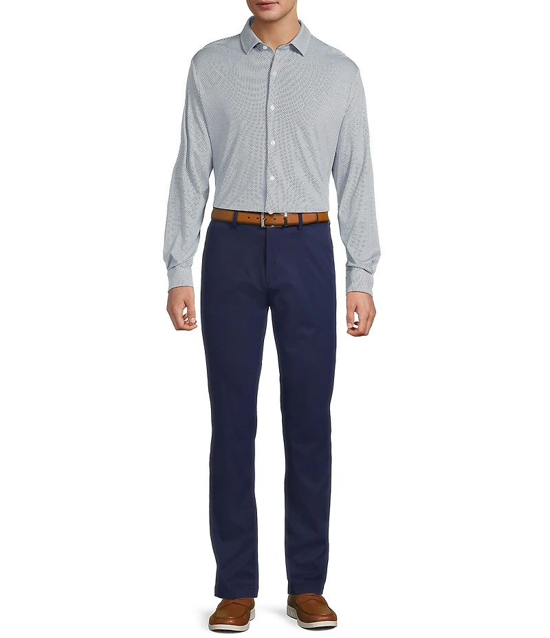 Hart Schaffner Marx The Reserve Collection Long Sleeve Spread Collar Geometric Print Sport Shirt