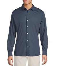 Hart Schaffner Marx The Reserve Collection Long Sleeve Spread Collar Geometric Print Sport Shirt