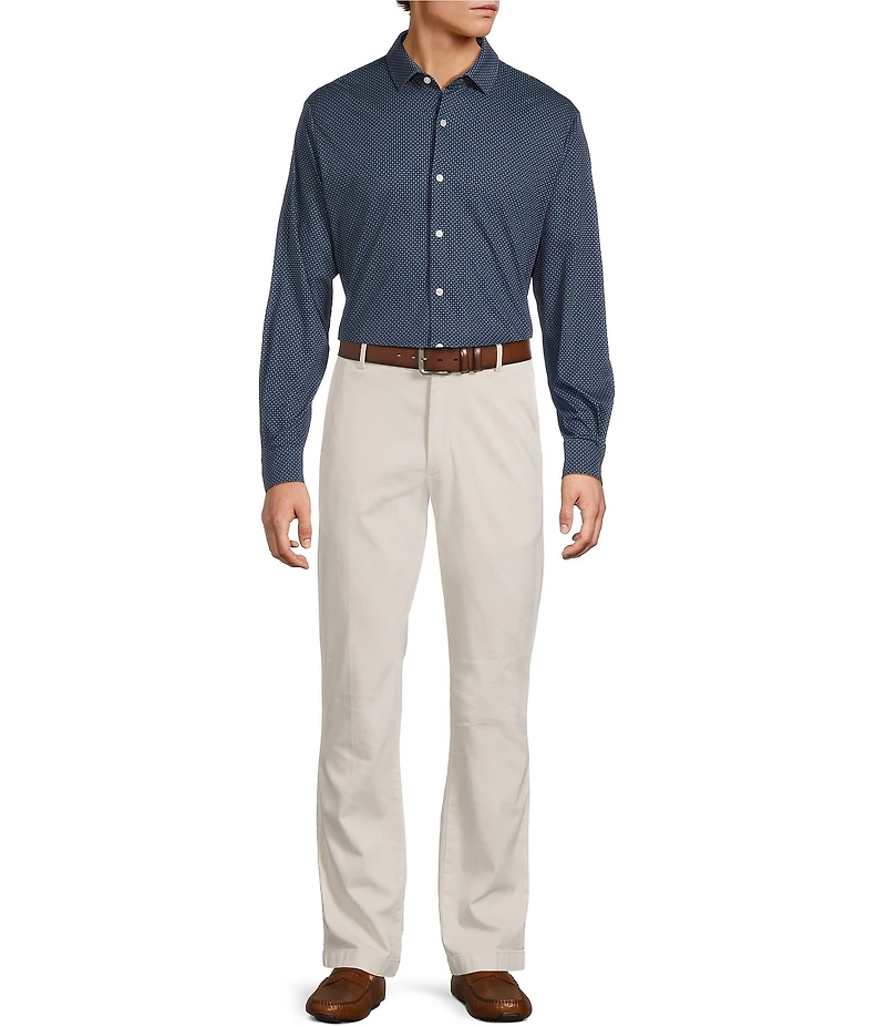 Hart Schaffner Marx The Reserve Collection Long Sleeve Spread Collar Geometric Print Sport Shirt